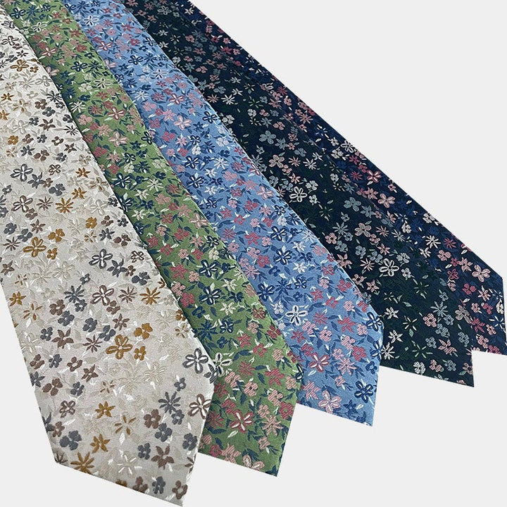 Corbata de poliéster con estampado floral de primavera para hombre