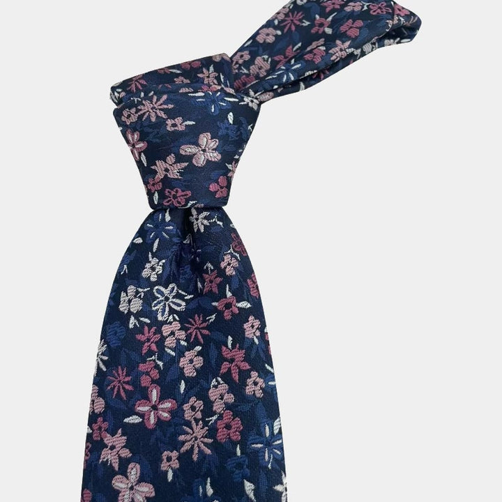 Corbata de poliéster con estampado floral de primavera para hombre