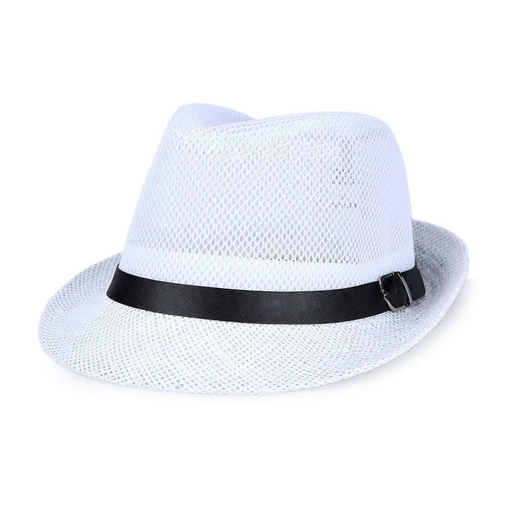 Sombrero Fedora de paja panamá simple y ahuecado para hombre