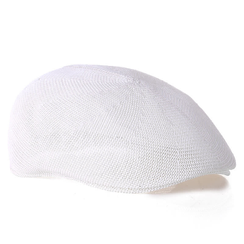 Boina de paja de verano de malla transpirable de color sólido para hombre