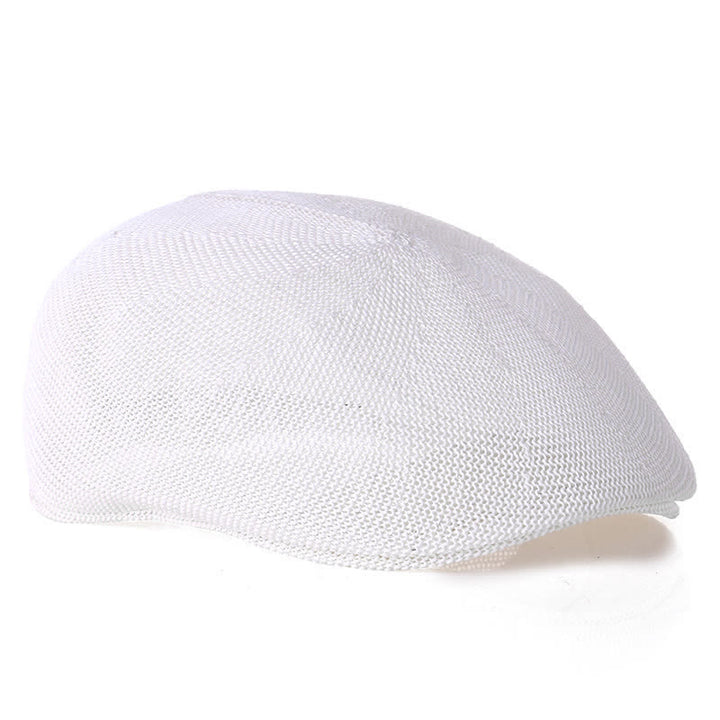 Boina de paja de verano de malla transpirable de color sólido para hombre