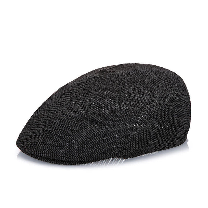 Boina de paja de verano de malla transpirable de color sólido para hombre