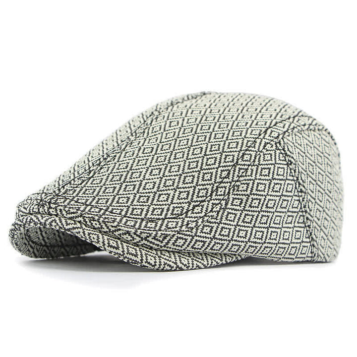 Boina plana unisex con diseño de paja tejida