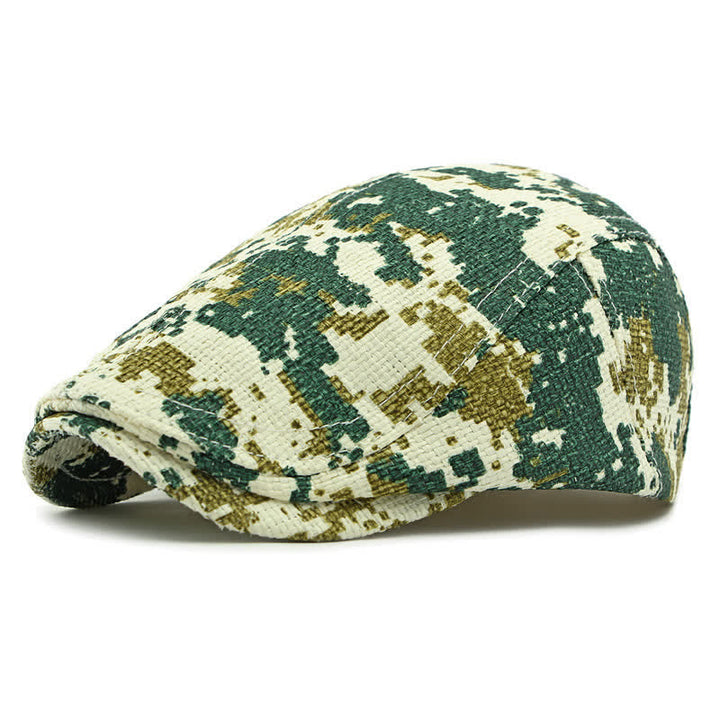 Boina plana unisex con diseño de paja tejida