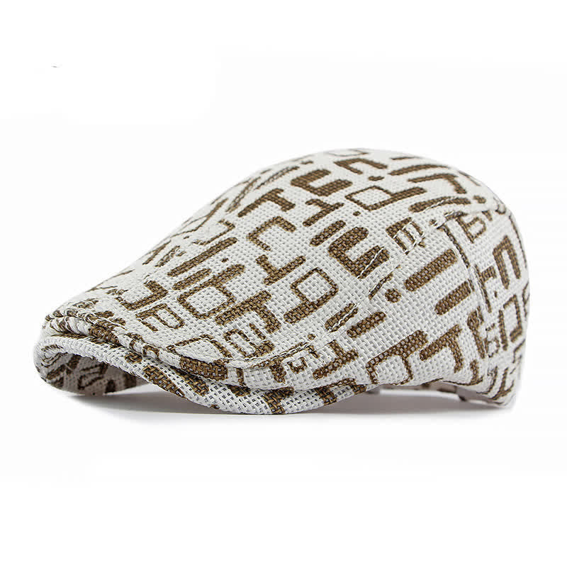 Boina plana unisex con diseño de paja tejida