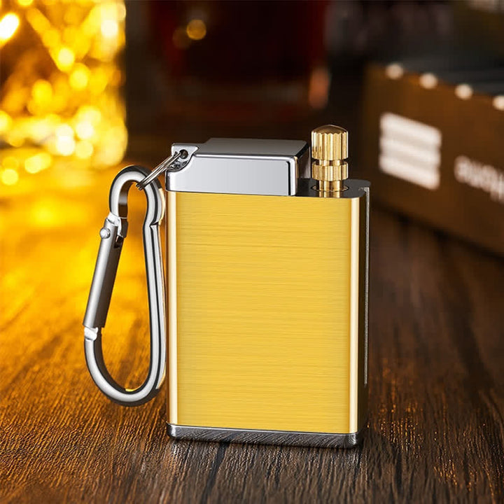 Mini cenicero portátil rectangular 2 en 1 con cerillas y encendedor de queroseno