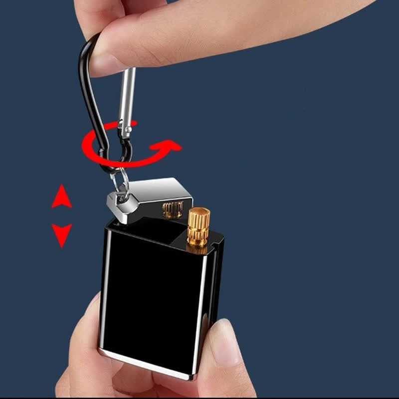 Mini cenicero portátil rectangular 2 en 1 con cerillas y encendedor de queroseno