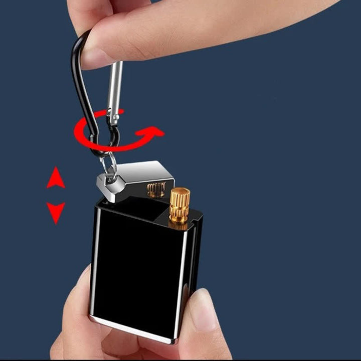 Mini cenicero portátil rectangular 2 en 1 con cerillas y encendedor de queroseno