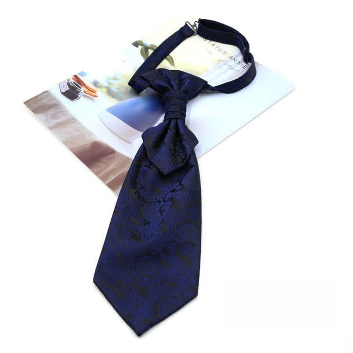 Corbata de esmoquin de lujo con estampado paisley y ruche preanudada para hombre