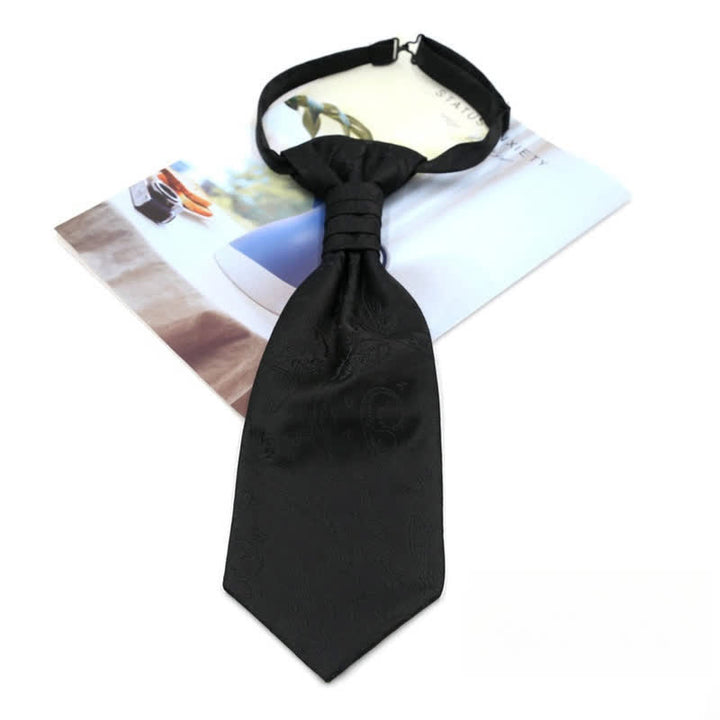 Corbata de esmoquin de lujo con estampado paisley y ruche preanudada para hombre