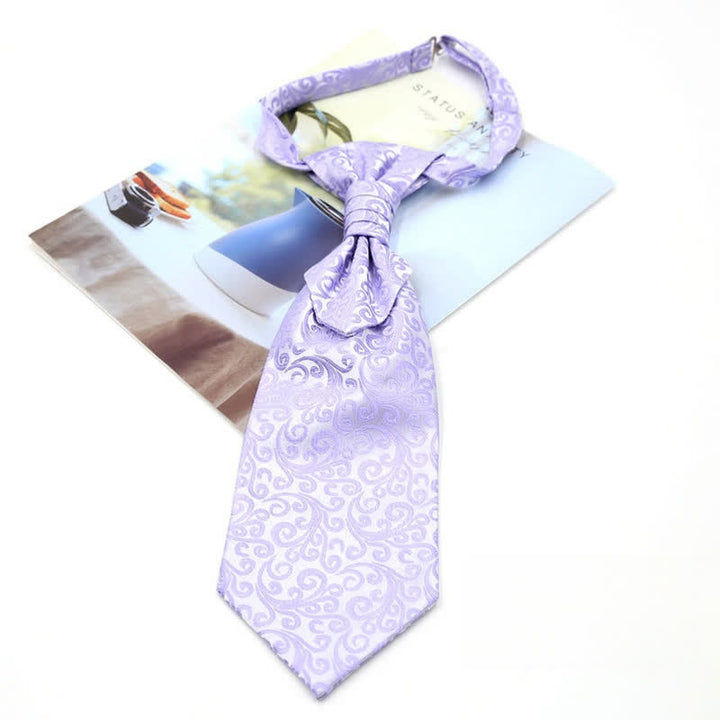 Corbata de esmoquin de lujo con estampado paisley y ruche preanudada para hombre