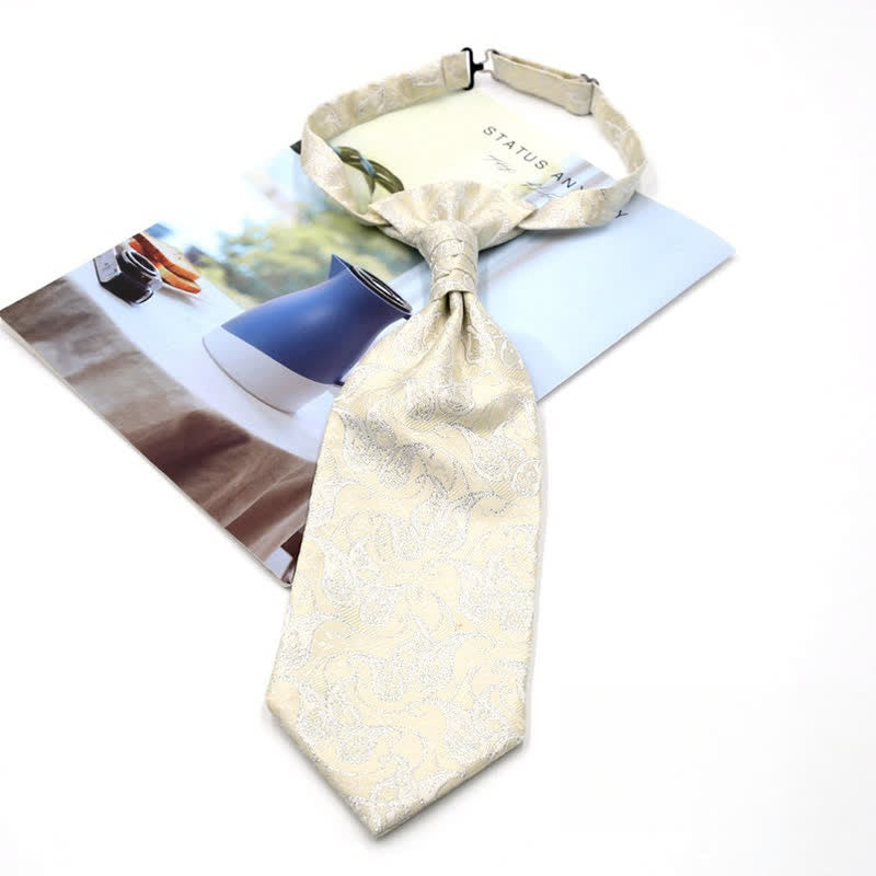 Corbata de esmoquin de lujo con estampado paisley y ruche preanudada para hombre