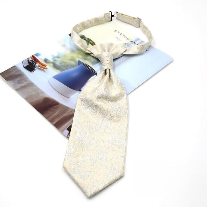 Corbata de esmoquin de lujo con estampado paisley y ruche preanudada para hombre