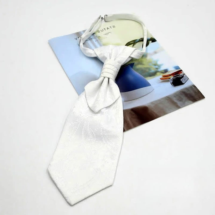 Corbata de esmoquin de lujo con estampado paisley y ruche preanudada para hombre