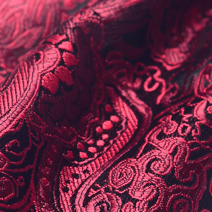 Corbata Ascot con nudo arrugado y estampado paisley preanudada para hombre
