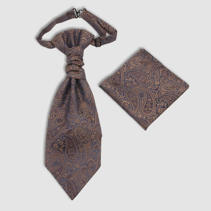 2 pañuelos de bolsillo para hombre con nudo arrugado y estampado de cachemira preatado