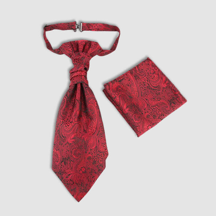 2 pañuelos de bolsillo para hombre con nudo arrugado y estampado de cachemira preatado
