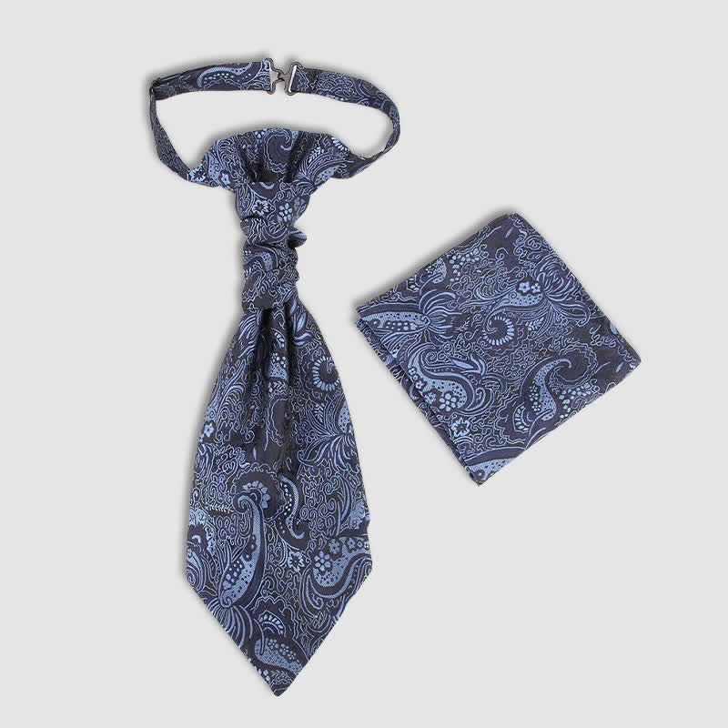 2 pañuelos de bolsillo para hombre con nudo arrugado y estampado de cachemira preatado