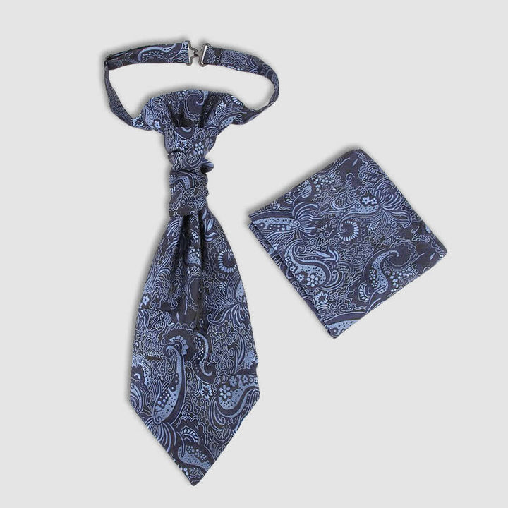 2 pañuelos de bolsillo para hombre con nudo arrugado y estampado de cachemira preatado