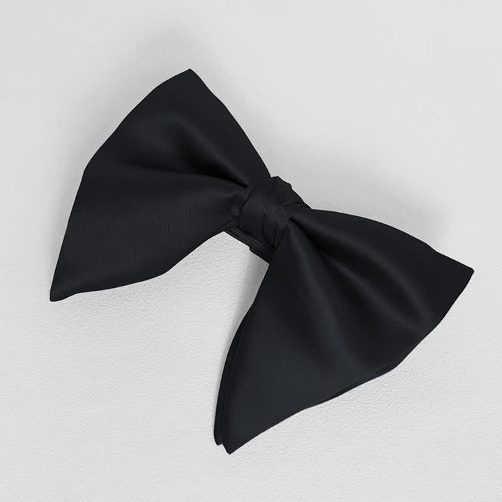 Pañuelo de bolsillo extragrande con lazo puntiagudo de color liso estilo británico para hombre