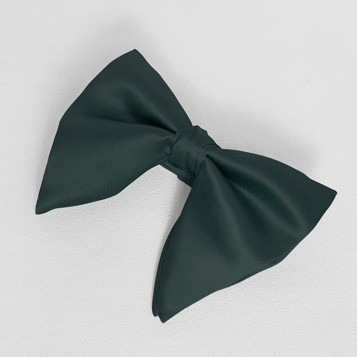Pañuelo de bolsillo extragrande con lazo puntiagudo de color liso estilo británico para hombre