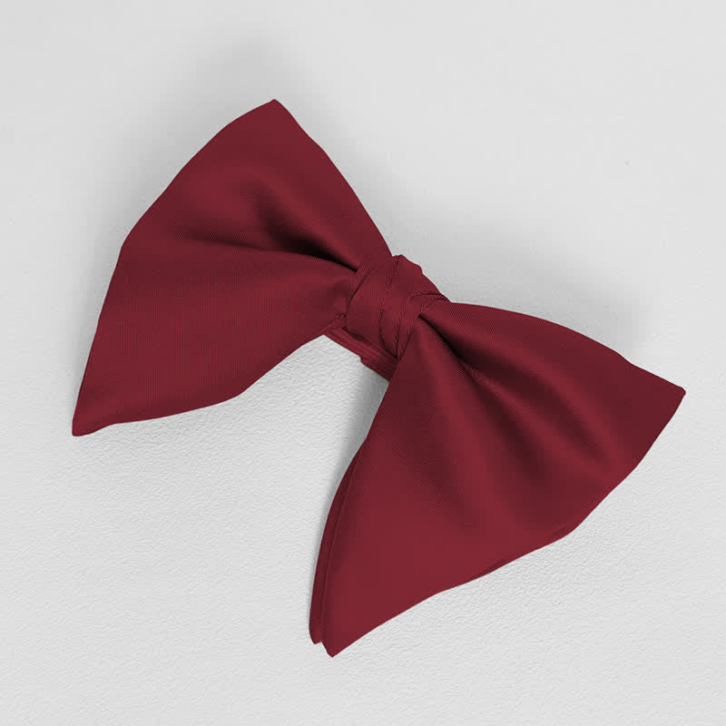 Pañuelo de bolsillo extragrande con lazo puntiagudo de color liso estilo británico para hombre