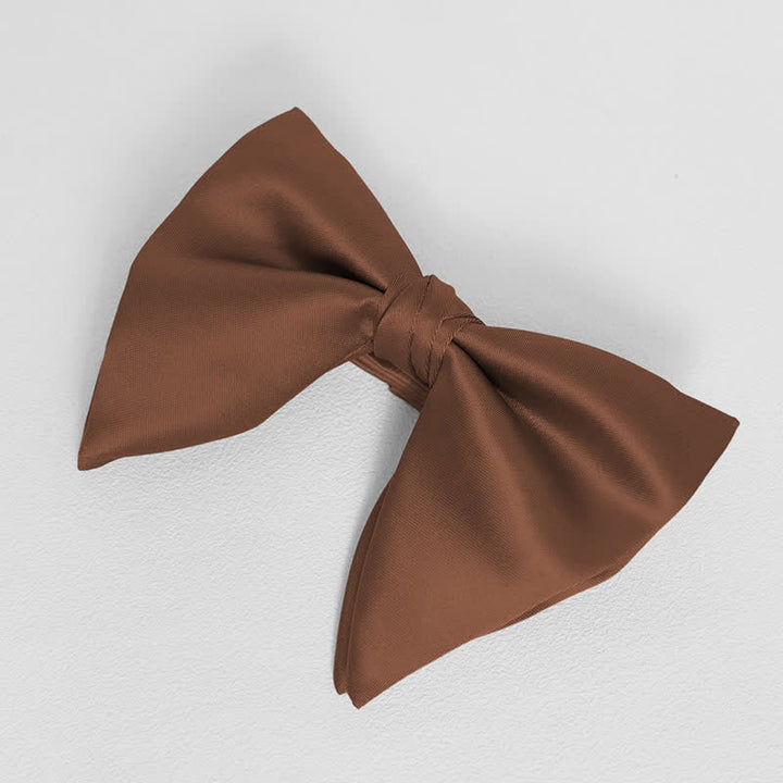 Pañuelo de bolsillo extragrande con lazo puntiagudo de color liso estilo británico para hombre