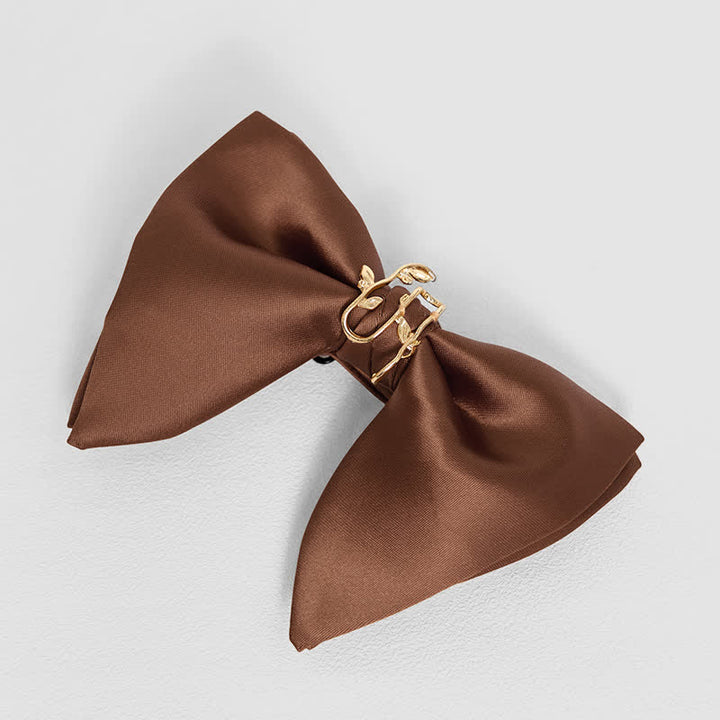 Pañuelo de bolsillo extragrande con punta de hoja de parra dorada para hombre