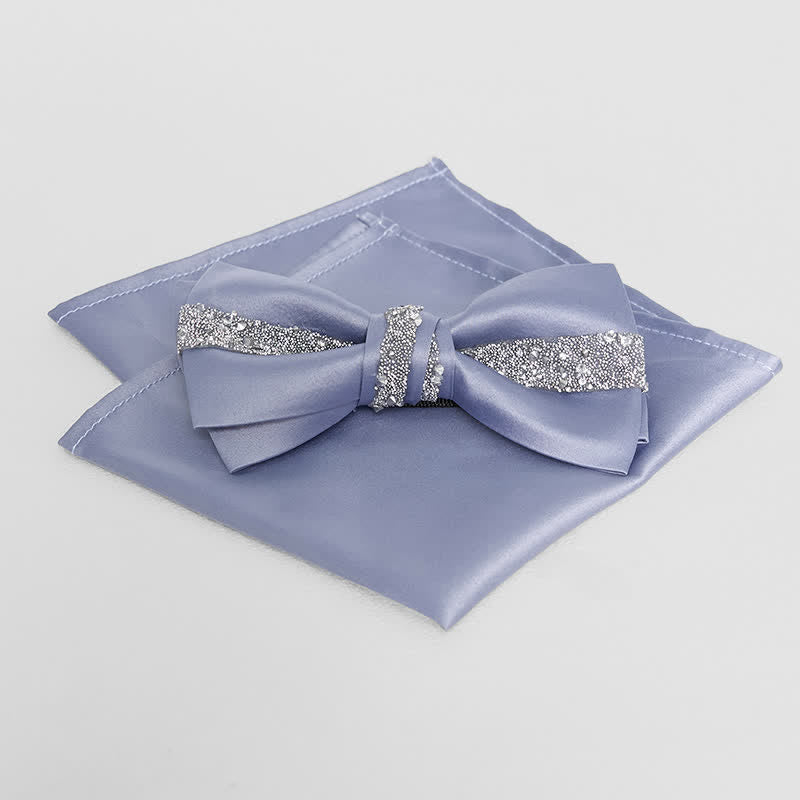 Pañuelo de bolsillo con pajarita brillante para hombre