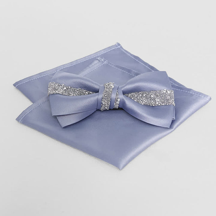 Pañuelo de bolsillo con pajarita brillante para hombre