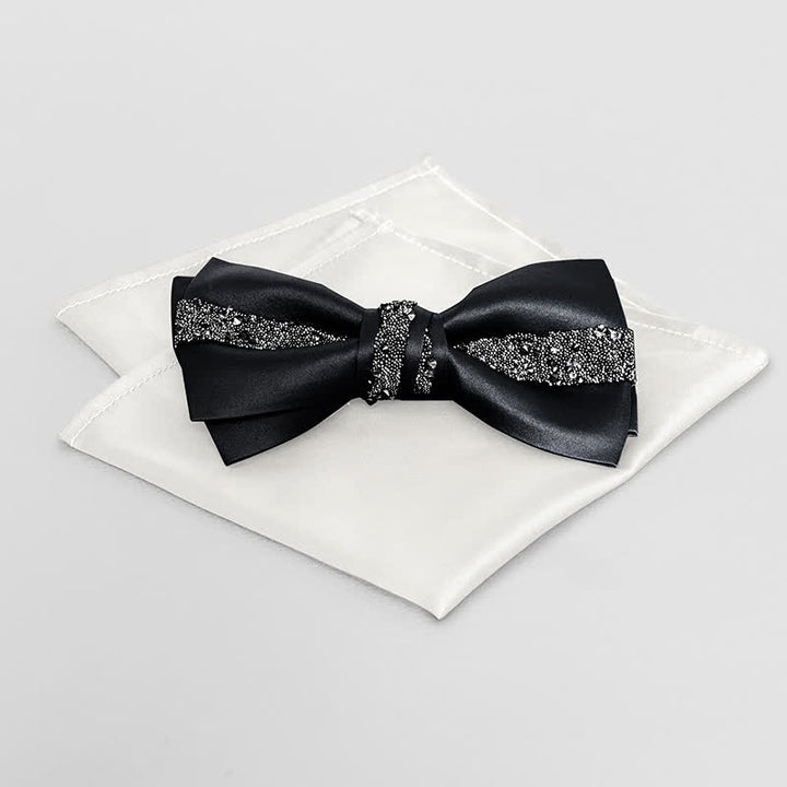Pañuelo de bolsillo con pajarita brillante para hombre