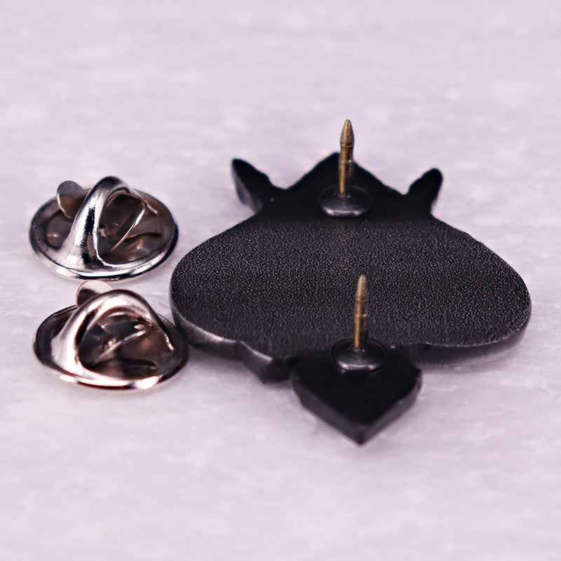 Broche de as de picas, calavera, esqueleto, mano del diablo, cuernos