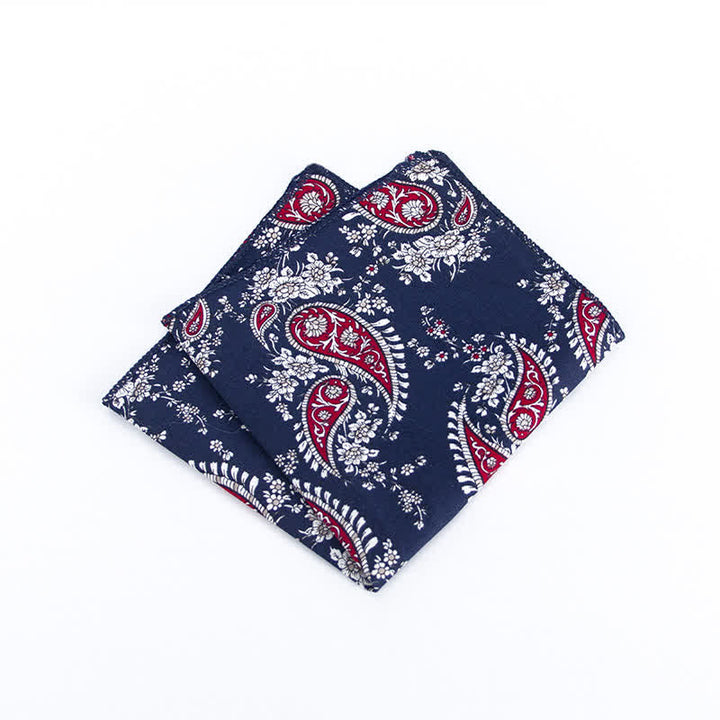Pañuelo de bolsillo de algodón con estampados florales frescos para hombre
