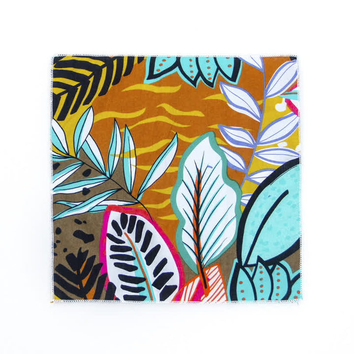 Pañuelo de bolsillo de algodón con estampados florales frescos para hombre