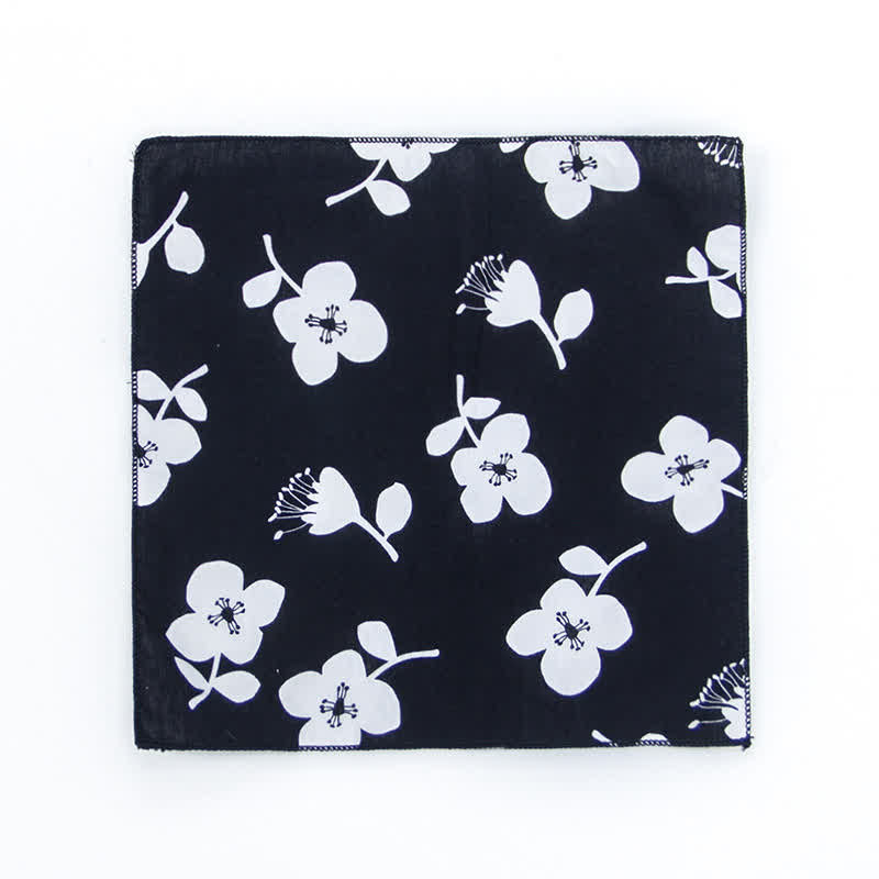 Pañuelo de bolsillo de algodón con estampados florales frescos para hombre