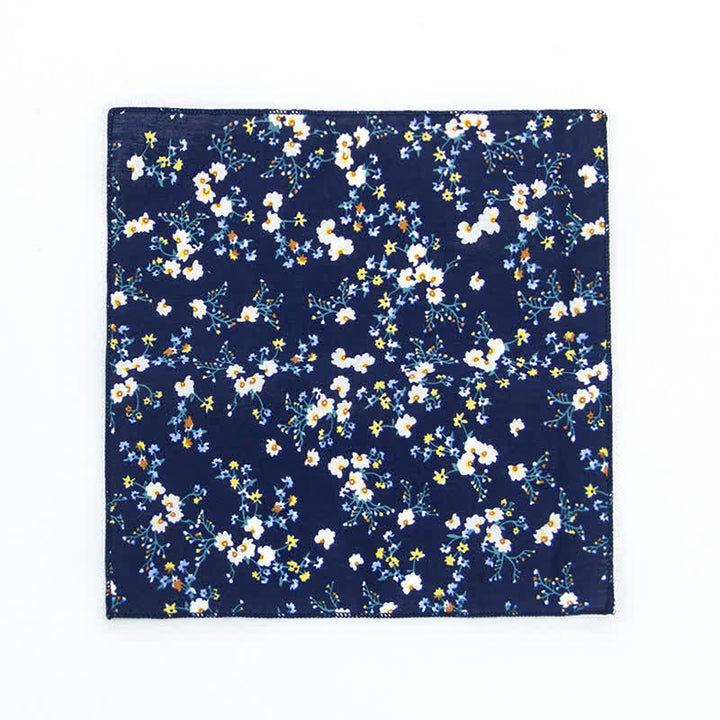 Pañuelo de bolsillo de algodón con estampados florales frescos para hombre