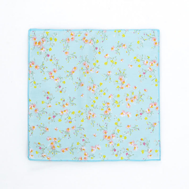 Pañuelo de bolsillo de algodón con estampados florales frescos para hombre