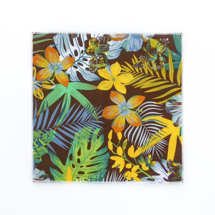 Pañuelo de bolsillo de algodón con estampados florales frescos para hombre