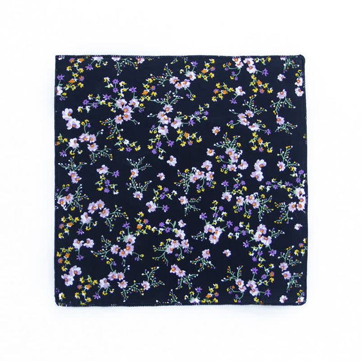 Pañuelo de bolsillo de algodón con estampados florales frescos para hombre