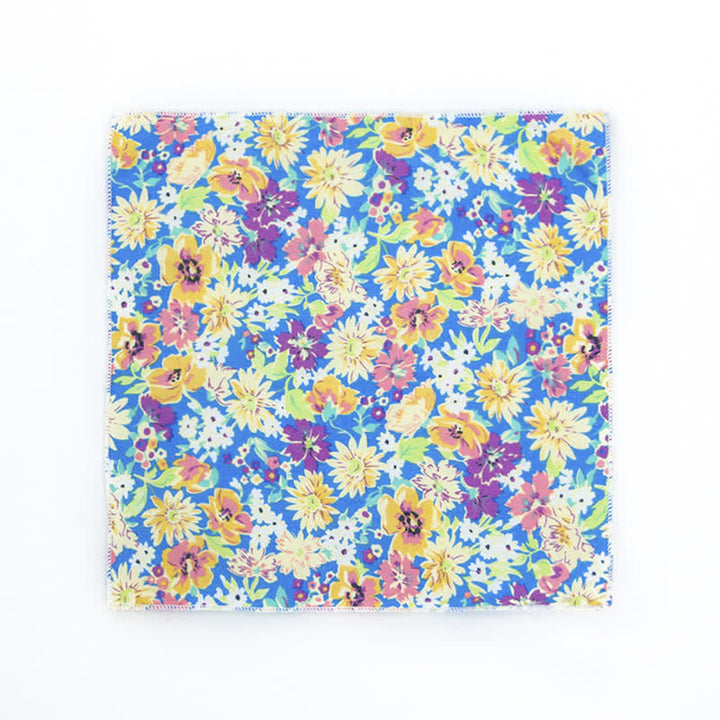Pañuelo de bolsillo de algodón con estampados florales frescos para hombre