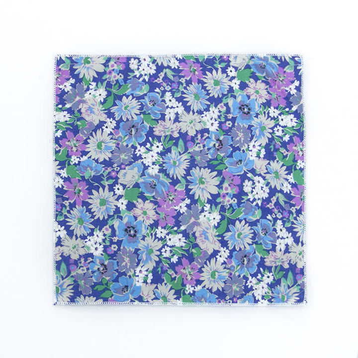 Pañuelo de bolsillo de algodón con estampados florales frescos para hombre