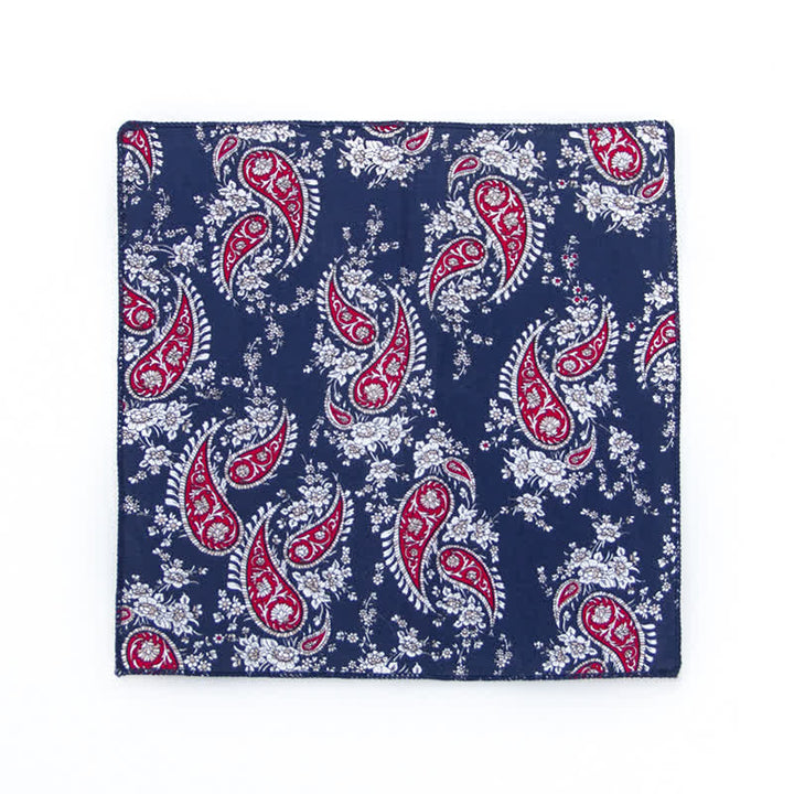 Pañuelo de bolsillo de algodón con estampados florales frescos para hombre