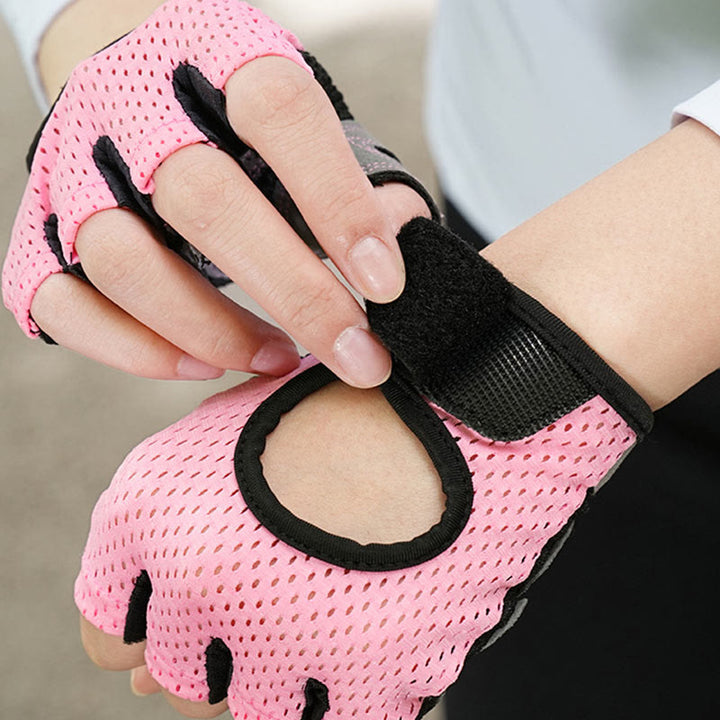 Guantes de ciclismo ligeros, transpirables y sin dedos para levantamiento de pesas.