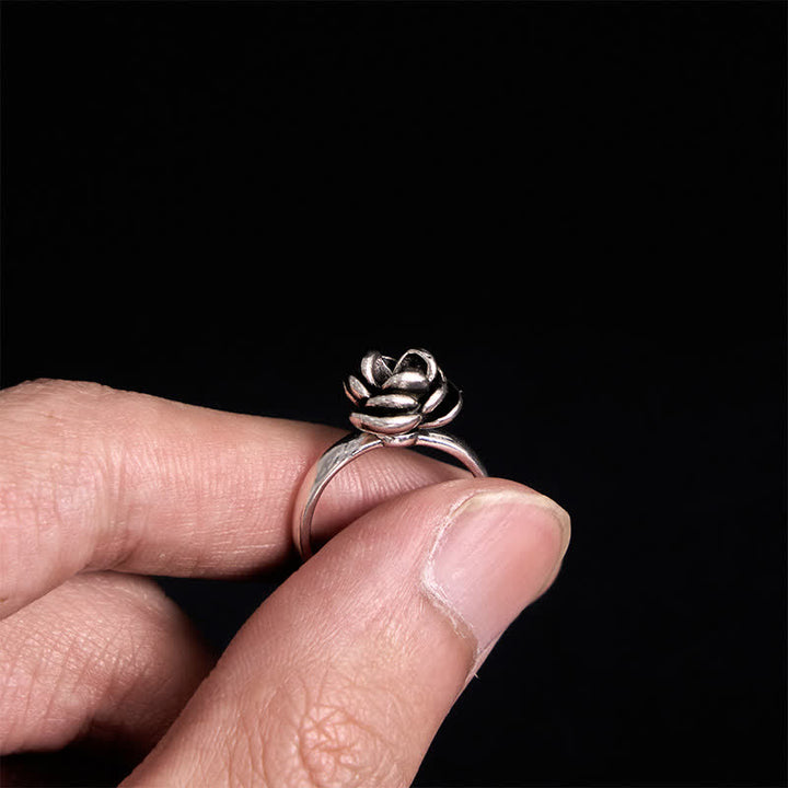 Anillo ajustable de autodefensa con forma de rosa y giro desmontable