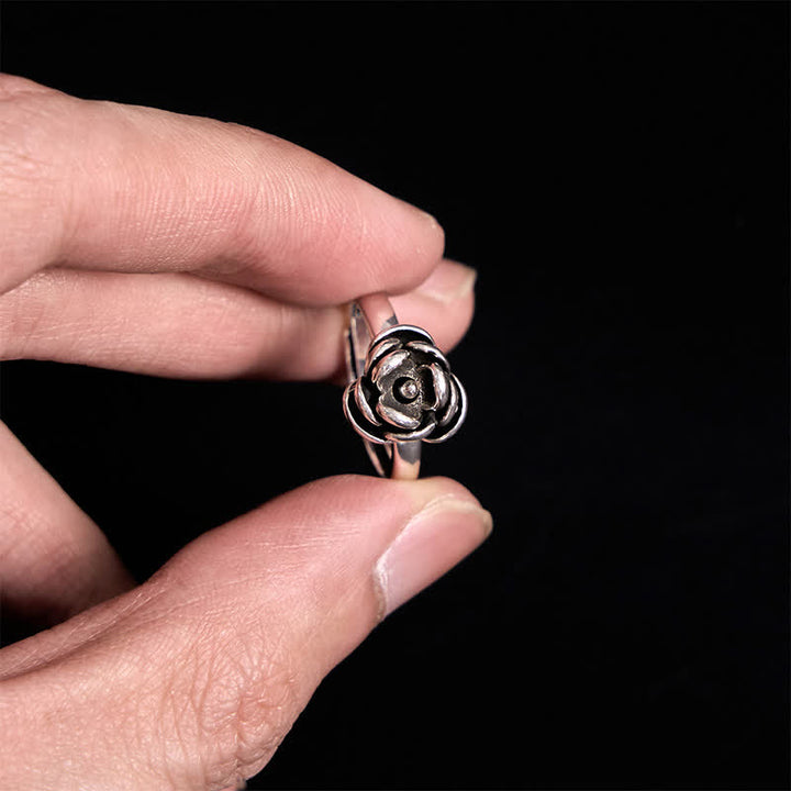 Anillo ajustable de autodefensa con forma de rosa y giro desmontable
