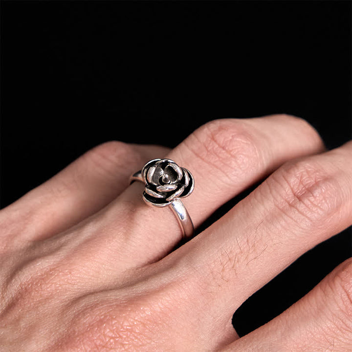 Anillo ajustable de autodefensa con forma de rosa y giro desmontable