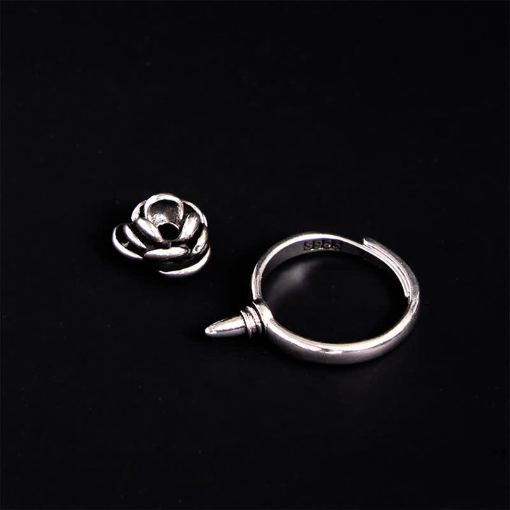 Anillo ajustable de autodefensa con forma de rosa y giro desmontable