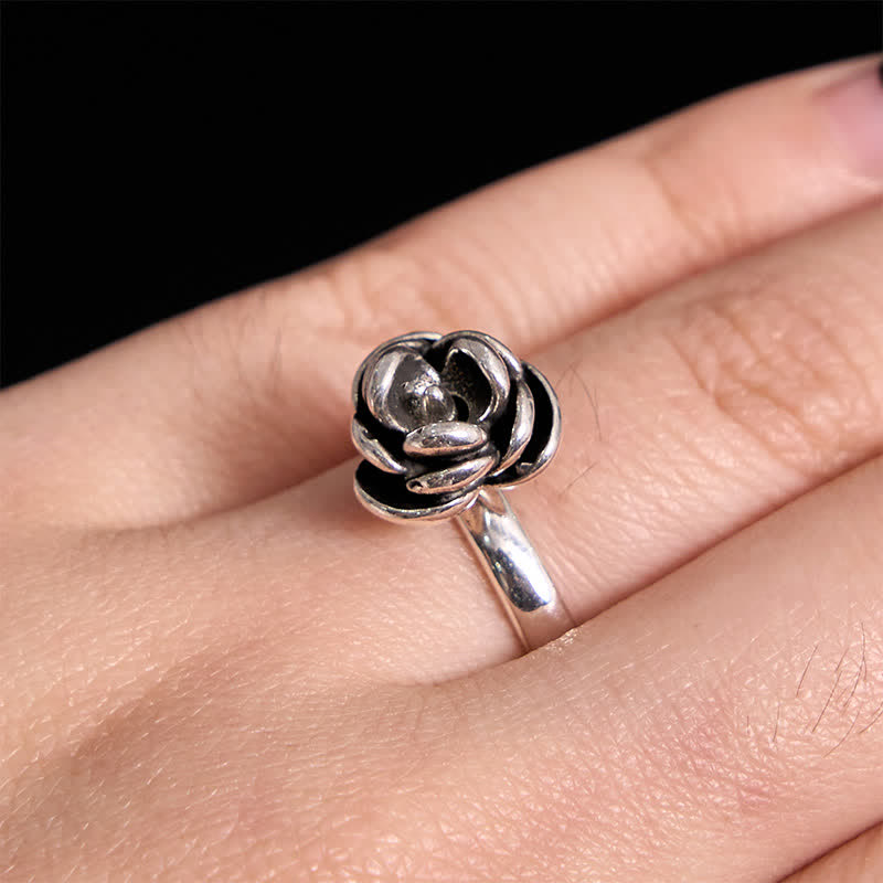 Anillo ajustable de autodefensa con forma de rosa y giro desmontable