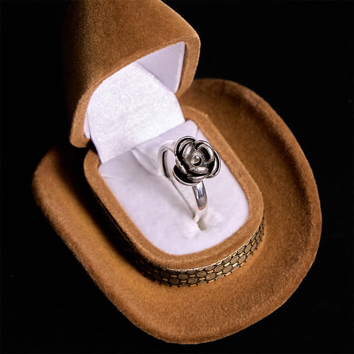 Anillo ajustable de autodefensa con forma de rosa y giro desmontable