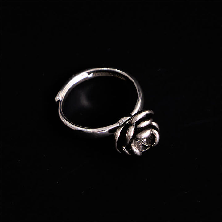 Anillo ajustable de autodefensa con forma de rosa y giro desmontable